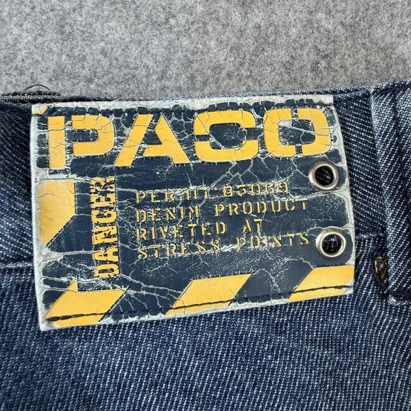 Vintage PACO Jeans Mens 33x30 Blue Medium Wash Straight Leg Denim Workwear Y2K - Picture 2 of 9